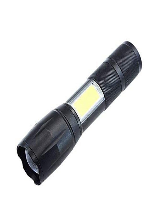 Neuronmart Metal LED Torch Flashlight with Side Light Rechargeable (Emergency Light) - Image 2
